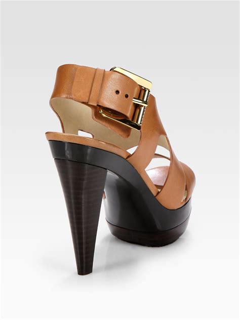 michael kors carla shoe|Carla Leather Platform Sandal .